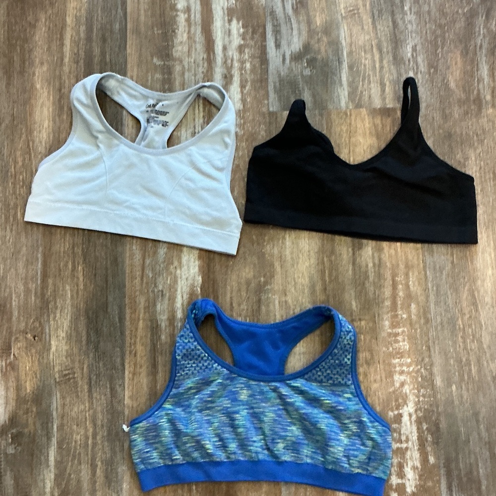 Cat & Jack Kids' Bra Set - Black, White, and Blue